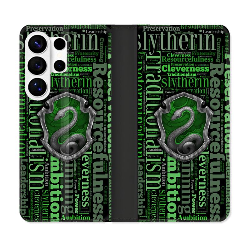 Housse cuir portefeuille Pour Samsung Galaxy S26 Ultra Harry Potter Serpentar