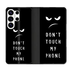 Housse cuir portefeuille Pour Samsung Galaxy S26 Ultra Humour Don't Touch