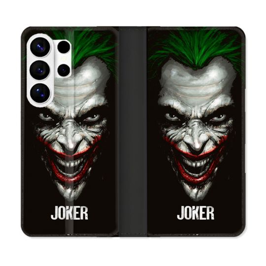 Housse cuir portefeuille Pour Samsung Galaxy S26 Ultra Joker Noir
