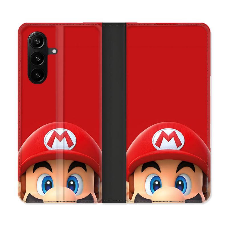 Housse Cuir Portefeuille Pour Samsung Galaxy A57 5G Mario Rouge