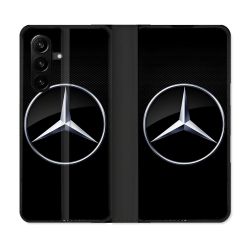 Housse Cuir Portefeuille Pour Samsung Galaxy A57 5G Mercedes Carbone