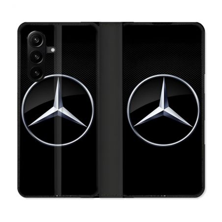 Housse Cuir Portefeuille Pour Samsung Galaxy A57 5G Mercedes Carbone