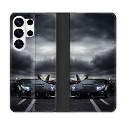 Housse cuir portefeuille Pour Samsung Galaxy S26 Ultra Lamborghini Avion