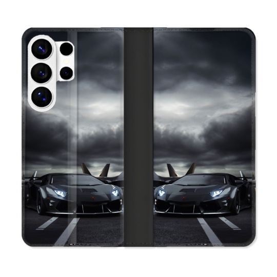 Housse cuir portefeuille Pour Samsung Galaxy S26 Ultra Lamborghini Avion