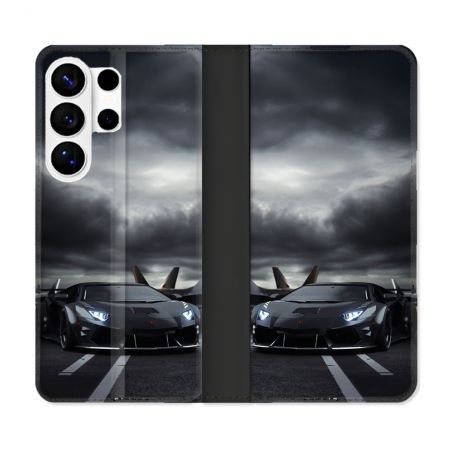 Housse cuir portefeuille Pour Samsung Galaxy S26 Ultra Lamborghini Avion