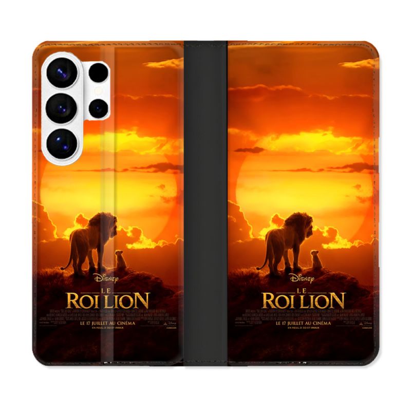 Housse cuir portefeuille Pour Samsung Galaxy S26 Ultra Le Roi Lion Affiche