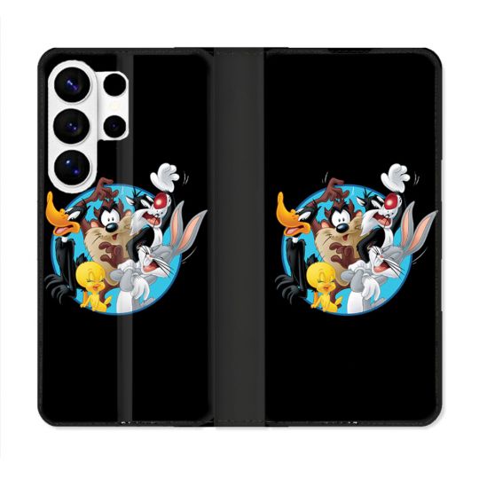 Housse cuir portefeuille Pour Samsung Galaxy S26 Ultra Looney Tunes