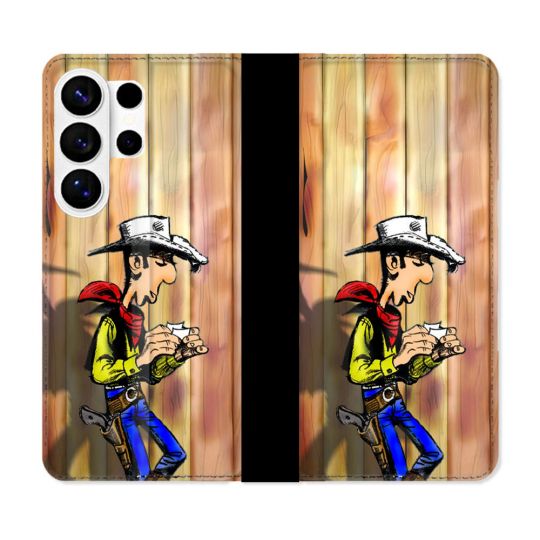 Housse cuir portefeuille Pour Samsung Galaxy S26 Ultra Lucky Luke