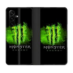Housse Cuir Portefeuille Pour Samsung Galaxy A57 5G Monster Energy Vert
