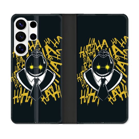 Housse cuir portefeuille Pour Samsung Galaxy S26 Ultra Manga Assassination Classroom Kuro Noir
