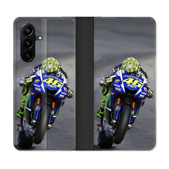 Housse Cuir Portefeuille Pour Samsung Galaxy A57 5G Moto Course GP Wheeling 46