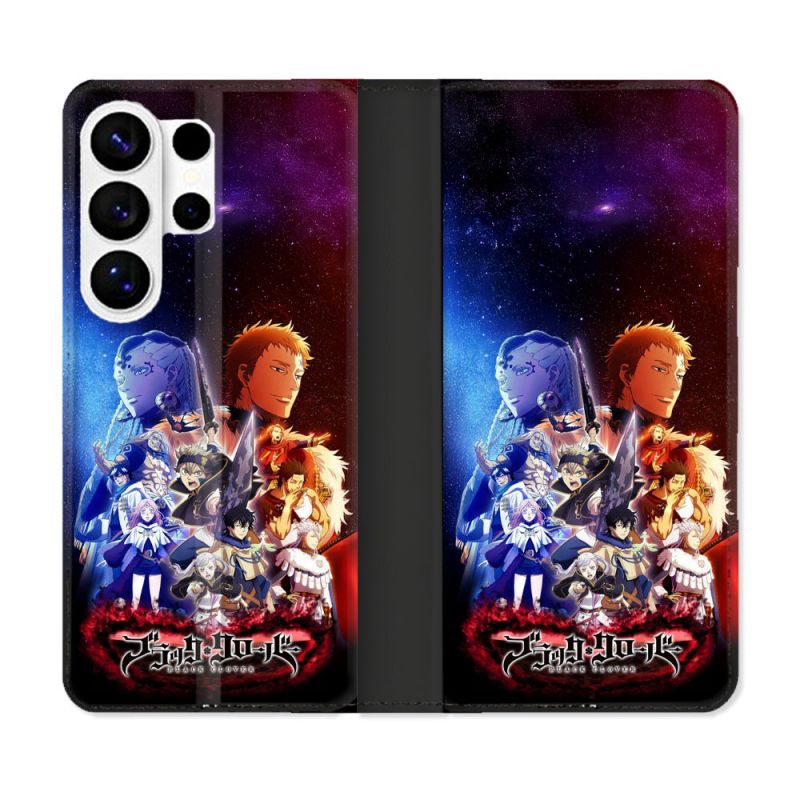 Housse cuir portefeuille Pour Samsung Galaxy S26 Ultra Manga Black Clover Affiche