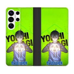 Housse cuir portefeuille Pour Samsung Galaxy S26 Ultra Manga Blue Lock Yoichi Isagi