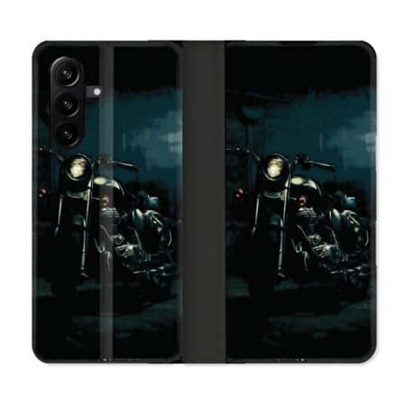 Housse Cuir Portefeuille Pour Samsung Galaxy A57 5G Moto Harley Vintage