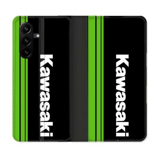 Housse Cuir Portefeuille Pour Samsung Galaxy A57 5G Moto Kawasaki