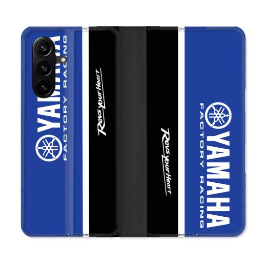 Housse Cuir Portefeuille Pour Samsung Galaxy A57 5G Moto Yamaha