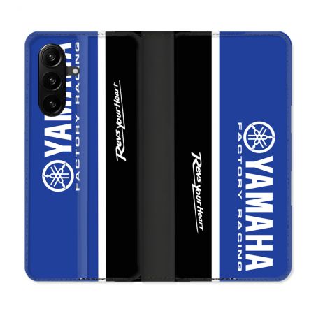 Housse Cuir Portefeuille Pour Samsung Galaxy A57 5G Moto Yamaha