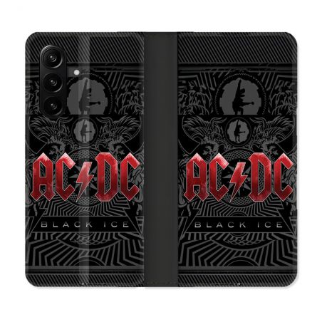 Housse Cuir Portefeuille Pour Samsung Galaxy A57 5G Musique Rock ACDC Rouge