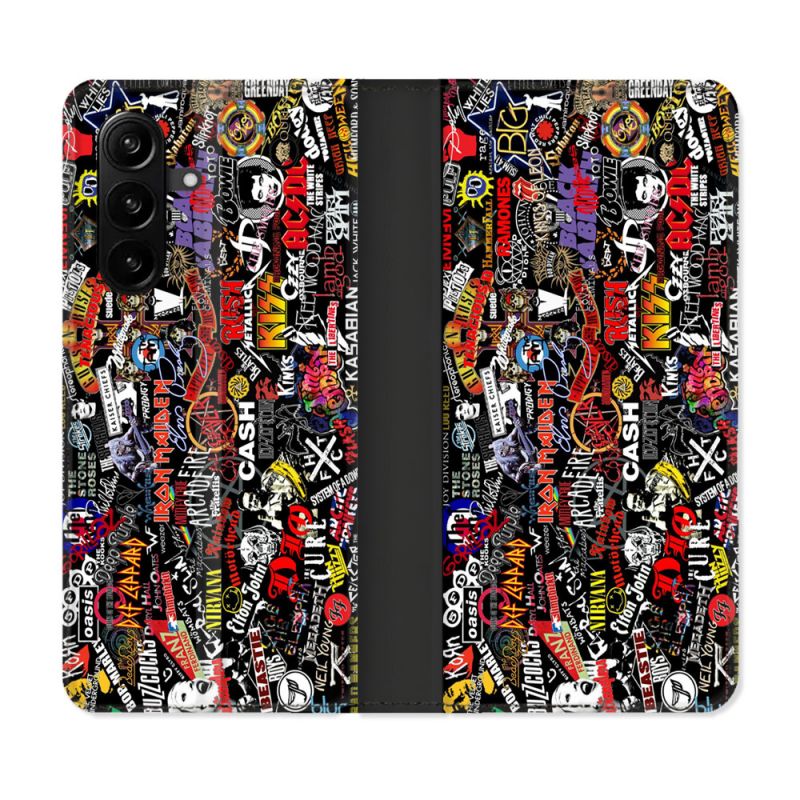 Housse Cuir Portefeuille Pour Samsung Galaxy A57 5G Musique Rock Groupe