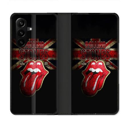 Housse Cuir Portefeuille Pour Samsung Galaxy A57 5G Musique Rolling Stones