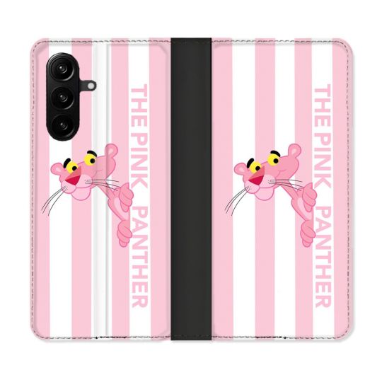 Housse Cuir Portefeuille Pour Samsung Galaxy A57 5G Panthere Rose