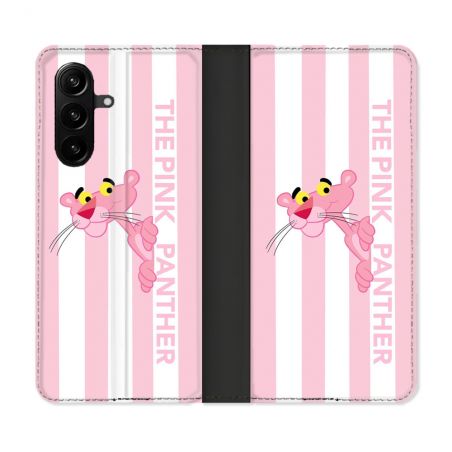 Housse Cuir Portefeuille Pour Samsung Galaxy A57 5G Panthere Rose