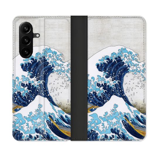 Housse Cuir Portefeuille Pour Samsung Galaxy A57 5G Peinture La Grande Vague