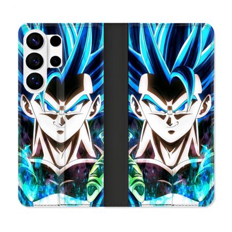 Housse cuir portefeuille Pour Samsung Galaxy S26 Ultra Manga Dragon Ball Gogeta Visage