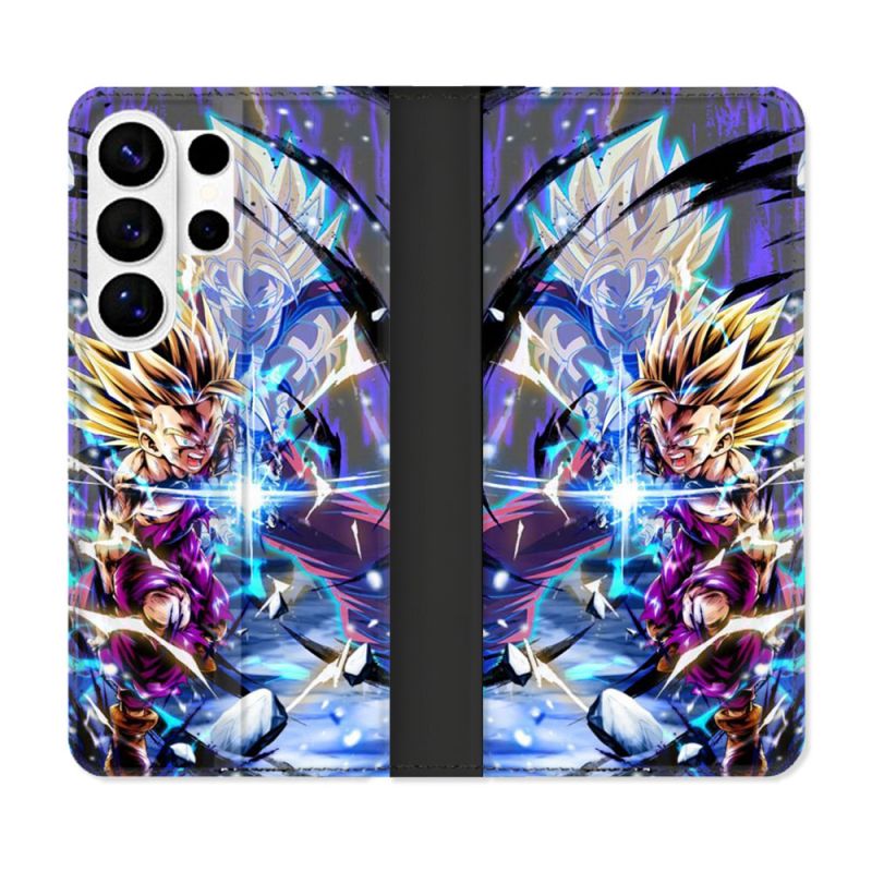 Housse cuir portefeuille Pour Samsung Galaxy S26 Ultra Manga Dragon Ball Sangohan Duo