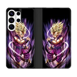 Housse cuir portefeuille Pour Samsung Galaxy S26 Ultra Manga Dragon Ball Sangohan Violet