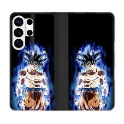 Housse cuir portefeuille Pour Samsung Galaxy S26 Ultra Manga Dragon Ball Sangoku Noir
