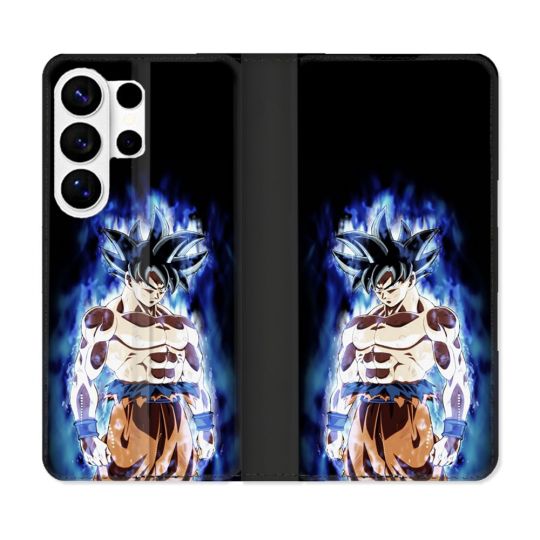 Housse cuir portefeuille Pour Samsung Galaxy S26 Ultra Manga Dragon Ball Sangoku Noir