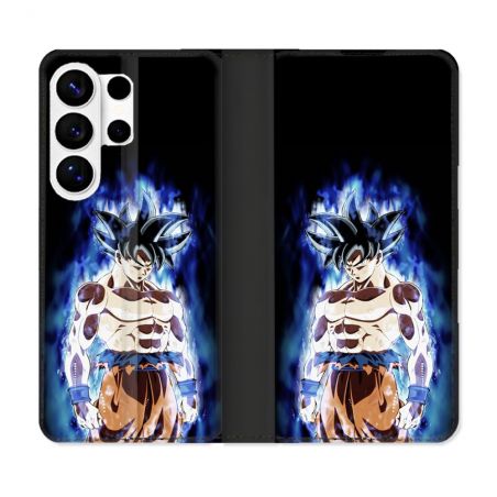 Housse cuir portefeuille Pour Samsung Galaxy S26 Ultra Manga Dragon Ball Sangoku Noir