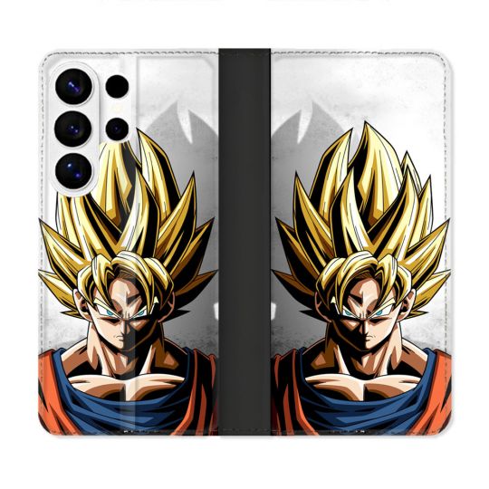 Housse cuir portefeuille Pour Samsung Galaxy S26 Ultra Manga Dragon Ball Sangoku Portrait