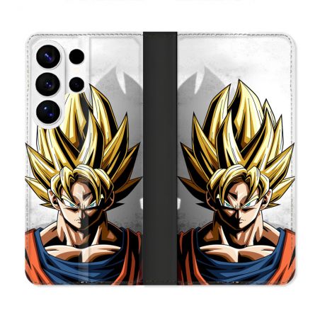 Housse cuir portefeuille Pour Samsung Galaxy S26 Ultra Manga Dragon Ball Sangoku Portrait