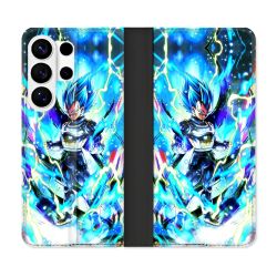 Housse cuir portefeuille Pour Samsung Galaxy S26 Ultra Manga Dragon Ball Vegeta Bleu