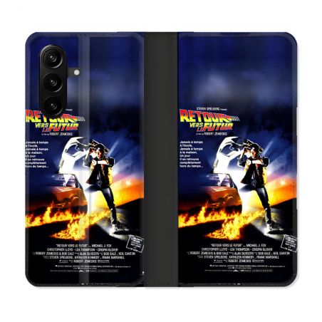 Housse Cuir Portefeuille Pour Samsung Galaxy A57 5G Retour Vers Le Futur Affiche