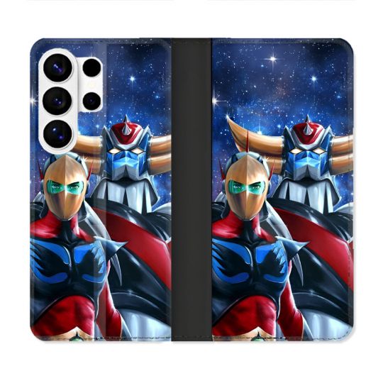 Housse cuir portefeuille Pour Samsung Galaxy S26 Ultra Manga Goldorak
