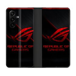 Housse Cuir Portefeuille Pour Samsung Galaxy A57 5G ROG Rouge