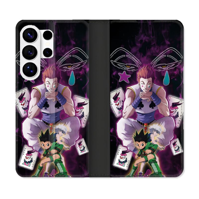 Housse cuir portefeuille Pour Samsung Galaxy S26 Ultra Manga Hunter X Hunter Hisoka