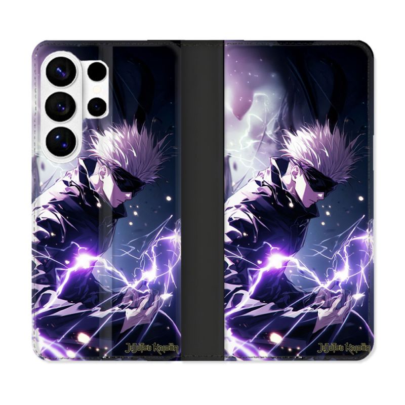 Housse cuir portefeuille Pour Samsung Galaxy S26 Ultra Manga Jujutsu Kaisen Gojo Saturo