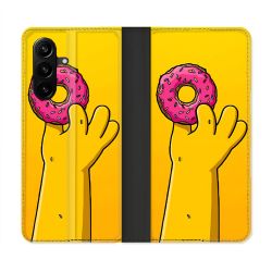 Housse Cuir Portefeuille Pour Samsung Galaxy A57 5G Simpson Donuts