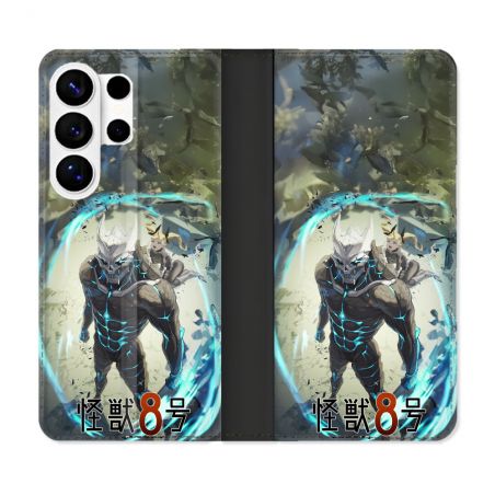 Housse cuir portefeuille Pour Samsung Galaxy S26 Ultra Manga Kaiju N° 8 Kafka Hibino