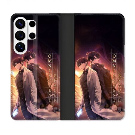 Housse cuir portefeuille Pour Samsung Galaxy S26 Ultra Manga Lecteur Omniscient Affiche