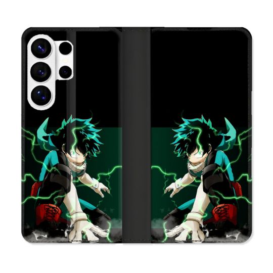 Housse cuir portefeuille Pour Samsung Galaxy S26 Ultra Manga My Hero Academia Deku