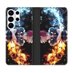 Housse cuir portefeuille Pour Samsung Galaxy S26 Ultra Manga My Hero Academia Shoto