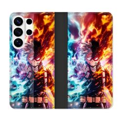 Housse cuir portefeuille Pour Samsung Galaxy S26 Ultra Manga My Hero Academia Shoto Portrait