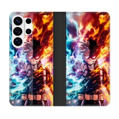 Housse cuir portefeuille Pour Samsung Galaxy S26 Ultra Manga My Hero Academia Shoto Portrait