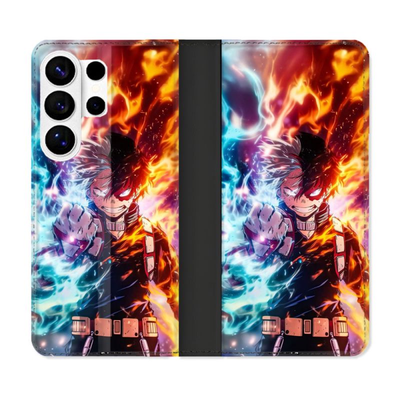 Housse cuir portefeuille Pour Samsung Galaxy S26 Ultra Manga My Hero Academia Shoto Portrait