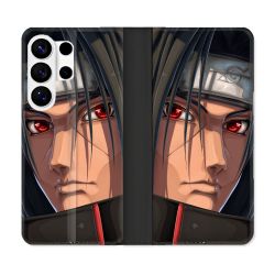 Housse cuir portefeuille Pour Samsung Galaxy S26 Ultra Manga Naruto Itachi Visage